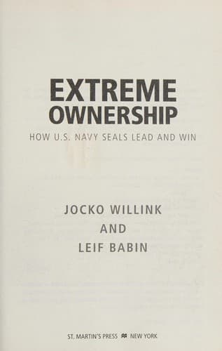Extreme Ownership by Jocko Willink and Leif Babin - Book Cover