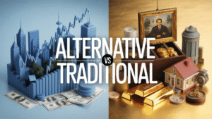 alternative investments vs traditional investments comparison chart showing liquidity returns and fees