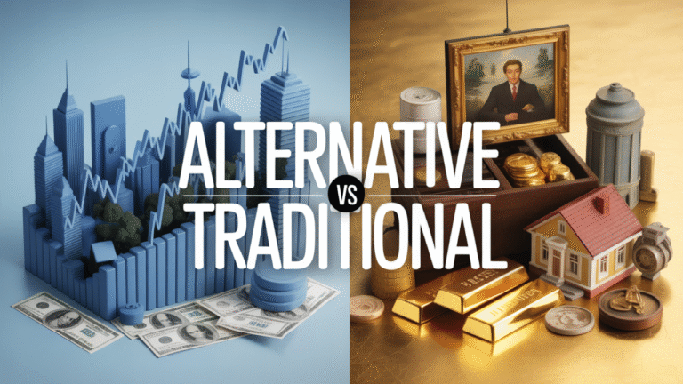 alternative investments vs traditional investments comparison chart showing liquidity returns and fees